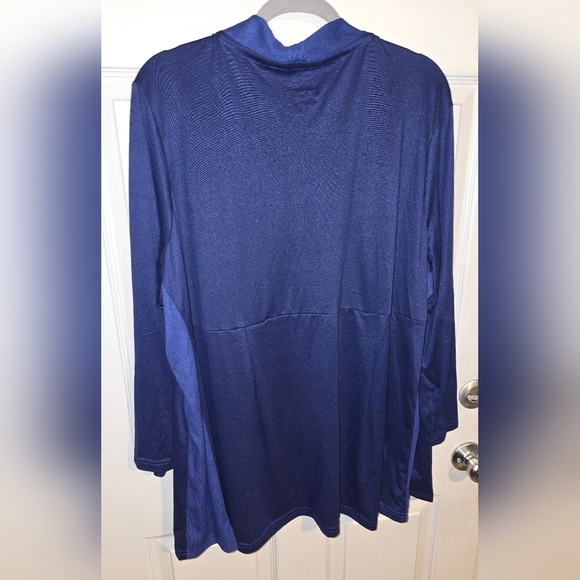 Muk Luks Blue Soft Jersey Lightweight Cardigan Sweater Loungewear P2X Petite 2X - Picture 2 of 5